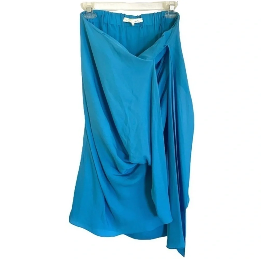 3.1 Phillip Lim Runway Silk Turquoise Blue Strapless Mini Dress Fall 2007